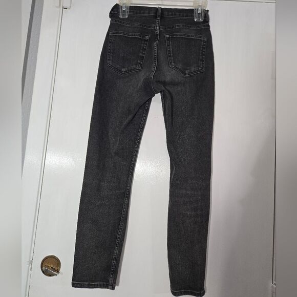 EVERLANE High-Rise Ankle Skinny Jeans Washed Black Sz 26 - Picture 6 of 11